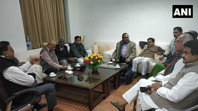 Opposition leaders in Parliament premises.