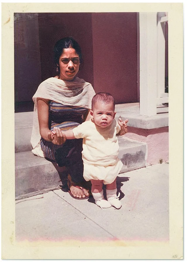 A picture of young Kamala with her mother, Shyamala. 