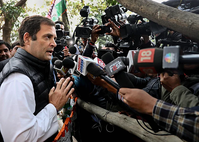 Congress President Rahul Gandhi addresses the media, in Amethi, on 23 January 2019.