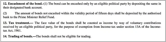 These guidelines are in the <a href="http://egazette.nic.in/WriteReadData/2018/181434.pdf">notification</a> of the electoral bond scheme.
