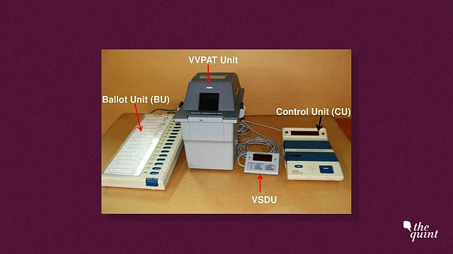 The Electronic Voting Machine (EVM) comprises of a Control Unit which is with the Presiding Officer, a Ballot Unit on which a voter votes for his/her candidate, the VVPAT Unit and VSDU. 
