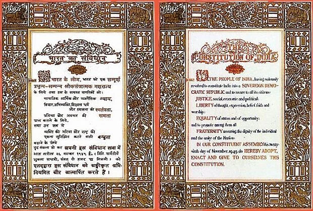 The Constitution of India was originally written in Hindi and English