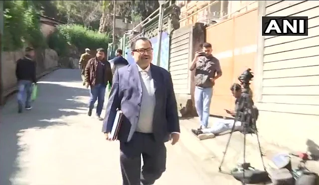 The former TMC MP at the CBI office in Shillong. 