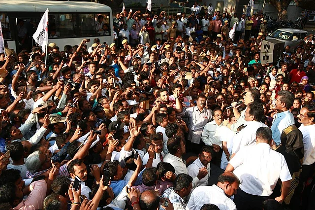 Members of Makkal Needhi Maiam celebrate the first anniversary of the party in Chennai on Thursday.
