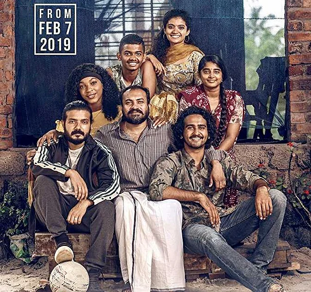 The “family” that comes together at the end of <i>Kumbalangi Nights.</i>