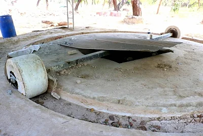 The mixer of traditionally-used lime mortar for plastering monuments wherever needed. (Photo: Bidesh Manna/IANS)