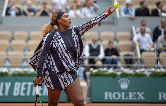 Serena Williams during her match in Paris at the French Open Tournament.