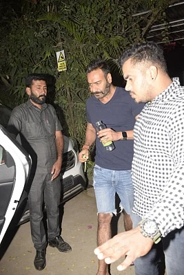 Mumbai: Actor Ajay Devgan seen outside a gym in Mumbai, on Jan 11, 2019. (Photo: IANS)