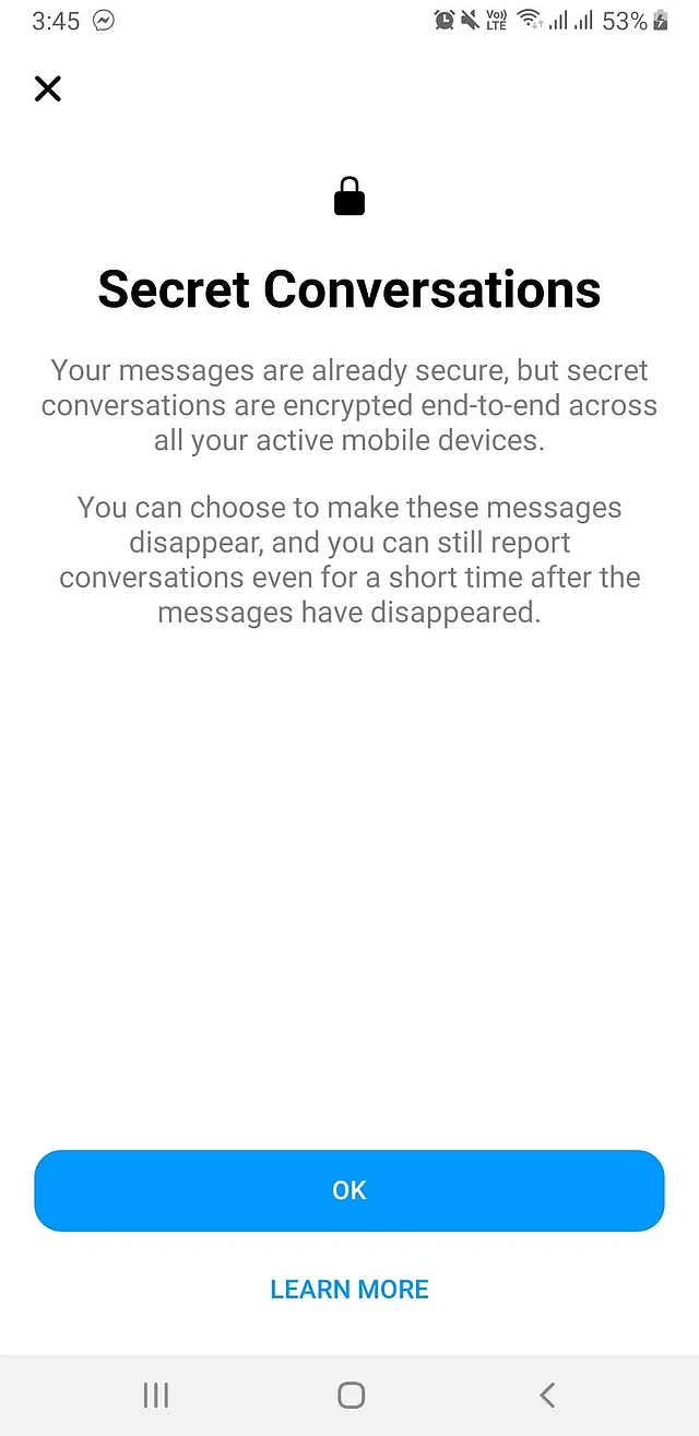In end-to-end encryption, the chats can only be accessed through the device it was started with.
