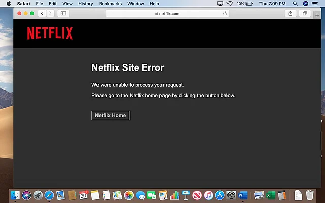 Services of Netflix unavailable online for a short while.