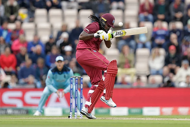 Gayle, out of frustration, pulled one from Woakes, just managed an edge but escaped as Wood grassed a sitter.