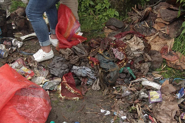 Sincheal Singh Devi Dham is now surrounded by plastic waste.