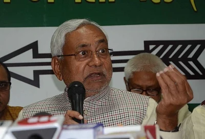 Patna: Bihar Chief Minister and Janta Dal United (JDU) national President Nitish Kumar addresses a press confrence in Patna on 21 February, 2019. (Photo: IANS)