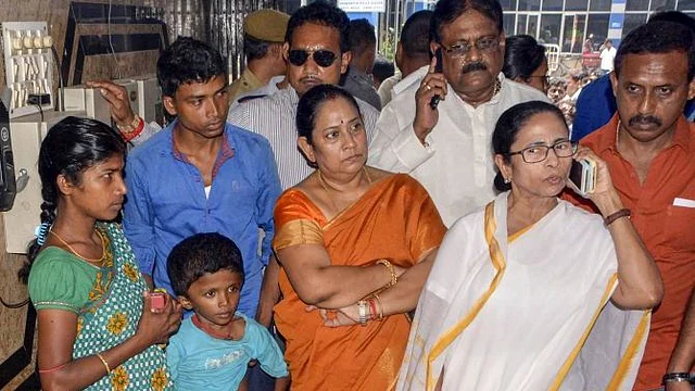 West Bengal CM Mamata Banerjee at SSKM Hospital on Thursday, 13 June.