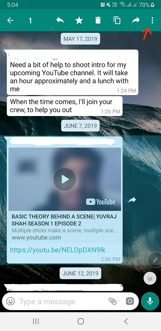 Long press the chat box you want to reply to. 