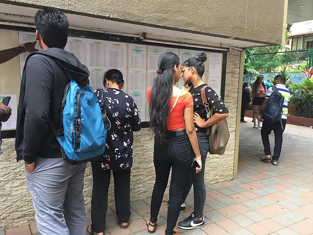 Students and parents turned up at Jai Hind College on Tuesday, 18 June, a day after the first merit list was announced. 