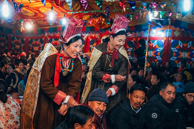 Preparations for the bride to be sent off formally from her home, with the blessings of her lamas, parents and relatives.