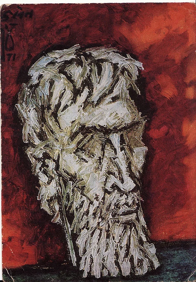 A self-portrait by M F Husain