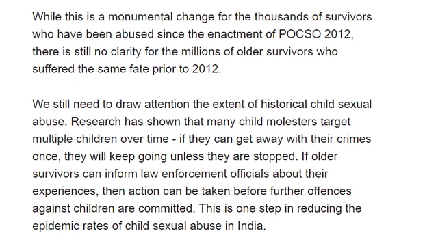 Purnima’s Change.org message published on 21 November 2018.