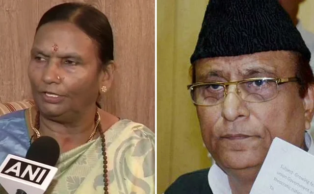 Rama Devi (left) and Azam Khan (right). 