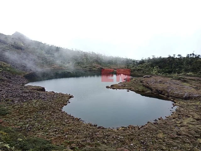 The search and rescue team first landed near this lake, near the crash site on 12 June.