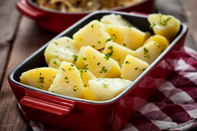 Boiled potatoes are easier to make and are really filling.