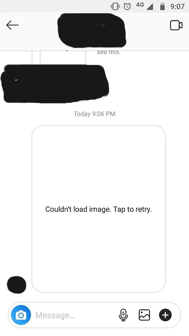 Screenshot showing outage on Instagram