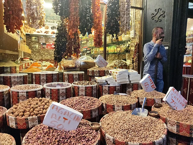 A spice and pistachio store in Gaziantep.