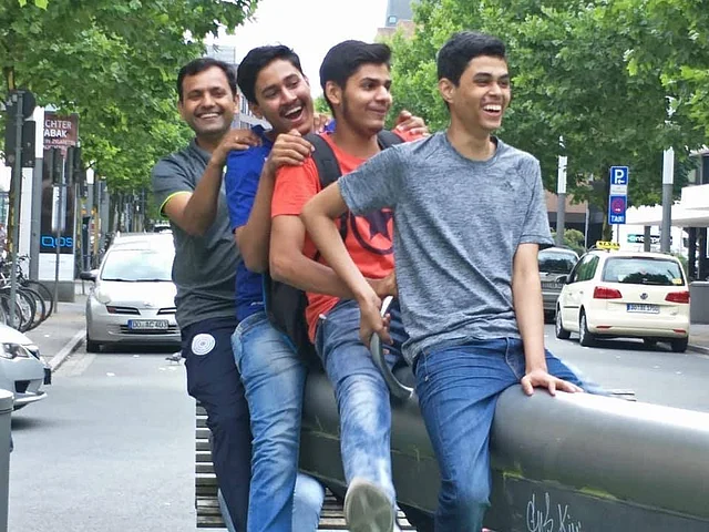 Shooter Divyansh Panwar (second from right) left his family in Jaipur and shifted to Faridabad to train.