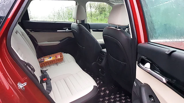 The rear seat is fairly spacious in the Kia Seltos.