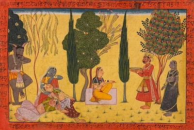 Indra Offers Sita a Plate of Divine Food.