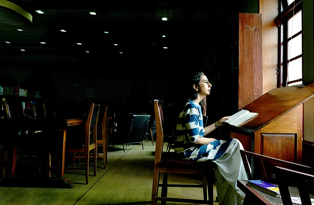 Novelist and poet Anjum Hasan in the Shillong Public Library. Shillong, 2019.