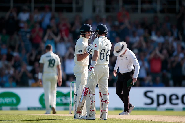 Joe Root shared a third-wicket stand of 126 with Joe Denly (50) and reaching stumps unbeaten on 75.