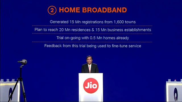 Home broadband from Jio will make its way to consumers in the next 12 months.