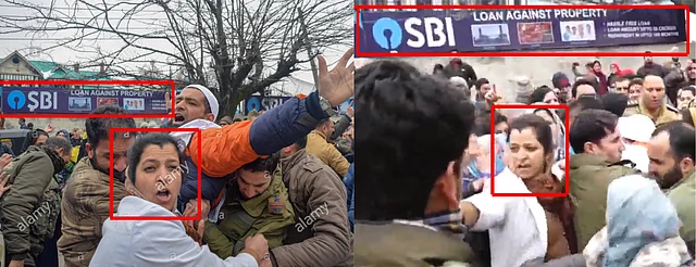 Alamy image screenshot (left) and video screenshot (right)