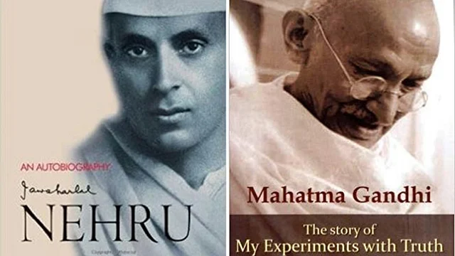 Jawaharal Nehru’s autobiography (left) & Gandhi’s autobiography (right).