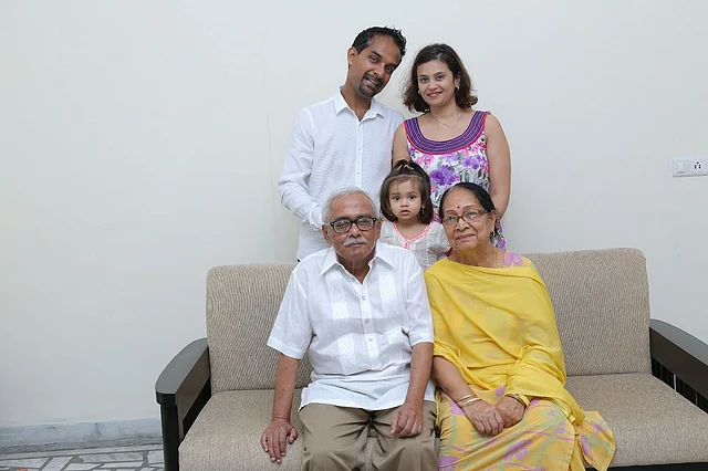 Mr. Singh with his wife, son, daughter-in-law, son, and grand daughter in this December 2017 picture