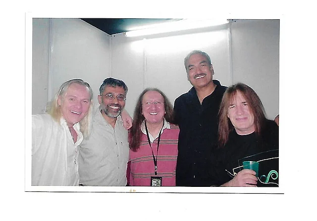 The author (second from left) with the band in Mumbai.