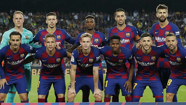 File image of the Barcelona FC squad.