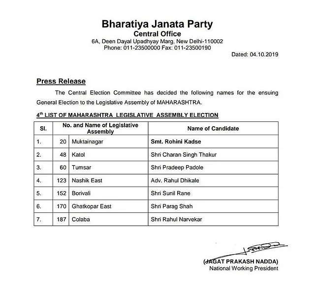 Fourth list of candidates.