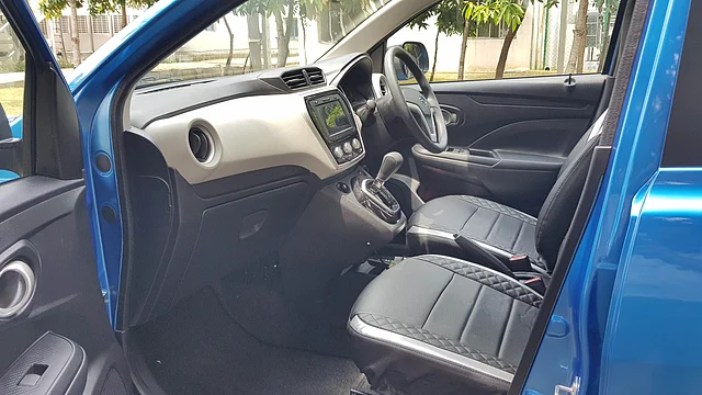 The relatively simple cabin of the Datsun Go Plus.