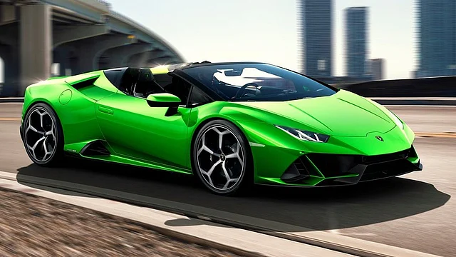 The Lamborghini Huracan Evo Spyder comes with a 5.2-litre V10 engine.