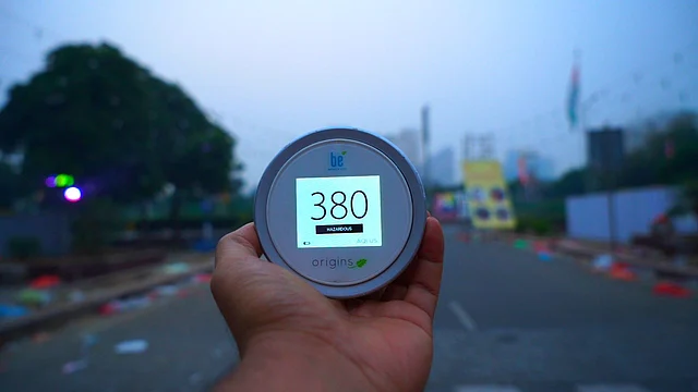 AQI recording at Rajeev Chowk, New Delhi. 