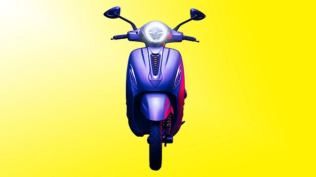 Front look of the Chetak electric scooter.
