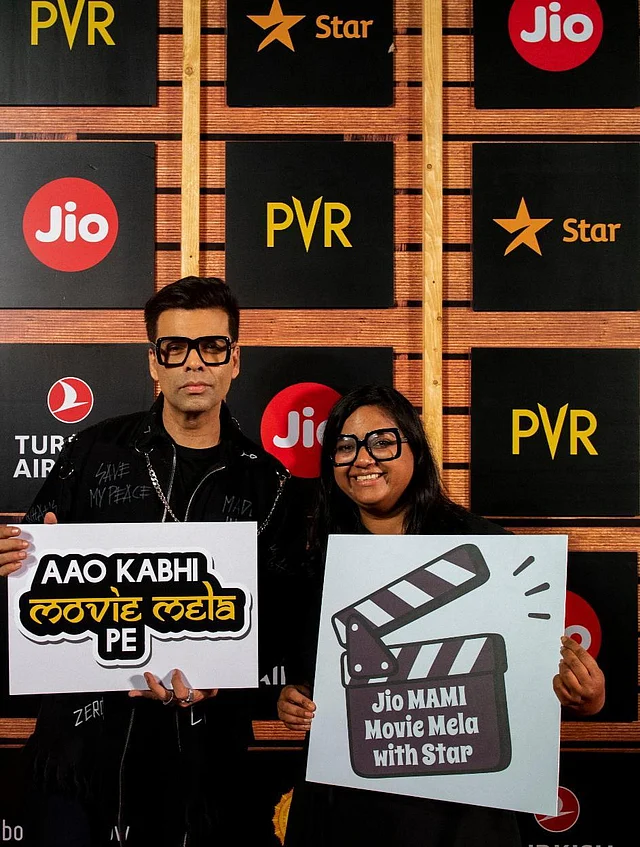 Karan Johar with artistic director Smriti Kiran. 