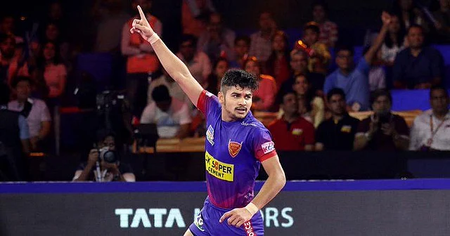 Naveen Kumar was brilliant once again with 18 raid points for Delhi.