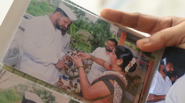 The Jadhav family clings to Kalpesh’s photos.