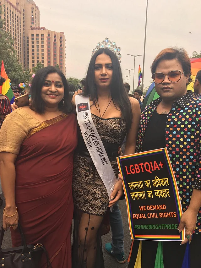 Founder of India’s miss trans queen with the first miss trans queen, Nitasha Biswas. 