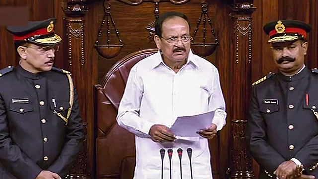Vice President M Venkaiah Naidu in Rajya Sabha