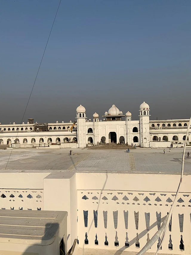 Construction underway at the gurdwara.